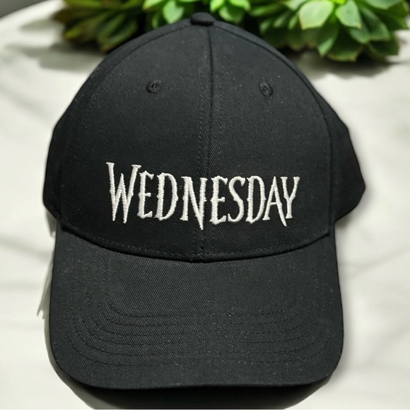 🆕Black 'Wednesday' Embroidered Cap - Picture 1 of 12